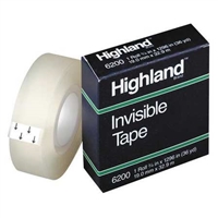 3M Highland Invisible Mending Tape</br> 3/4" x 36 Yards <BR> 1" Core
