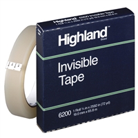 3M Highland Invisible Mending Tape</br> 3/4" x 72 yards <BR> 3" Core
