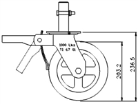 8" Heavy Duty Locking Caster (1-3/8")