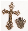Victorian Crown Rosary Parts - Create magnificent rosary beads, your favorite chaplet, rosary necklaces, rosary bracelets, rosary key chains, and faith jewelry with vintage and antique rosary pieces in sterling silver and bronze.
