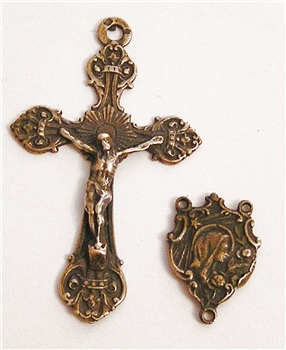 Floral Rosary Parts - Vintage and antique rosary components in sterling silver and bronze, for your rosary beads and faith jewelry. Create magnificent rosaries, your favorite chaplets, key chains, and Catholic gifts.