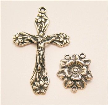 Womens Rosary Parts - Vintage and antique rosary components in sterling silver and bronze, for your rosary beads and faith jewelry. Create magnificent rosaries, your favorite chaplets, key chains, and Catholic gifts.