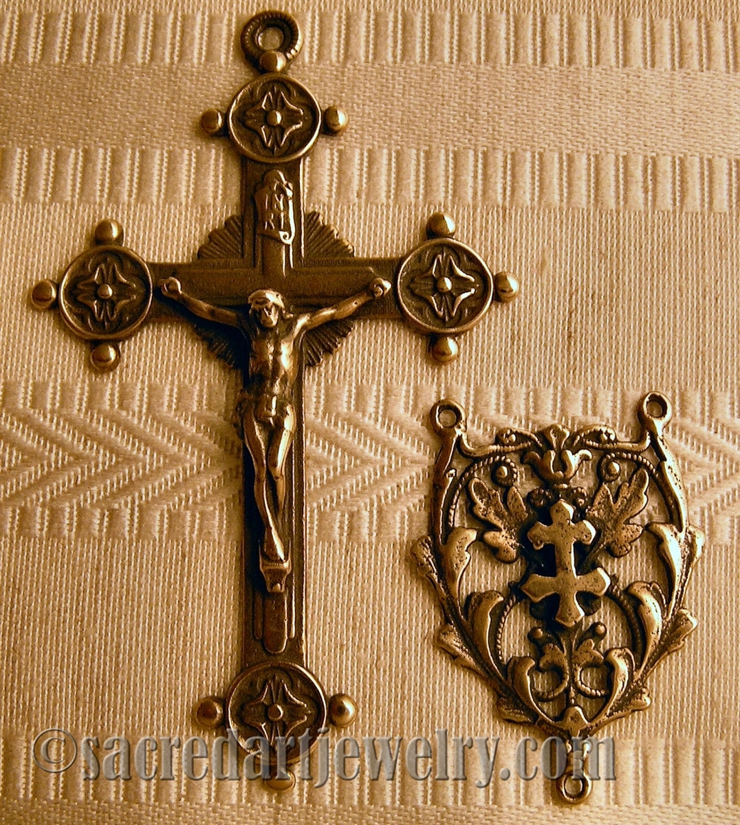 Hirten Ornate Crucifix Rosary Making Parts