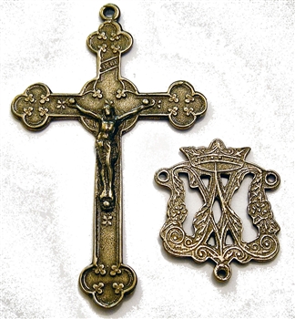 Irish Rosary Parts - Vintage and antique rosary components in sterling silver and bronze, for your rosary beads and faith jewelry. Create magnificent rosaries, your favorite chaplets, key chains, and Catholic gifts.