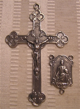 Our Lady of Lourdes Rosary Parts - Vintage and antique rosary components in sterling silver and bronze, for your rosary beads and faith jewelry. Create magnificent rosaries, your favorite chaplets, key chains, and Catholic gifts.