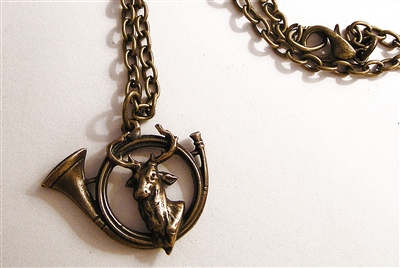 St Hubert Horn Chain Necklace