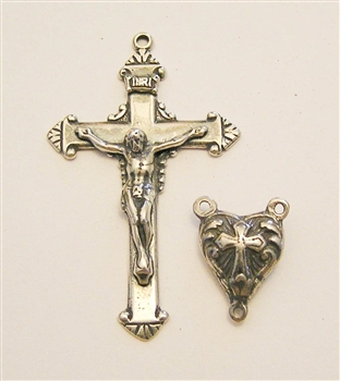 Puffy Heart Rosary Parts - Vintage and antique rosary components in sterling silver and bronze, for your rosary beads and faith jewelry. Create magnificent rosaries, your favorite chaplets, key chains, and Catholic gifts such as rosary necklaces, bracelet