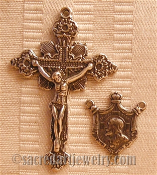Small Solid Rosary Parts - Vintage and antique rosary components in sterling silver and bronze, for your rosary beads and faith jewelry. Create magnificent rosaries, your favorite chaplets, key chains, and Catholic gifts such as rosary necklaces, bracelet
