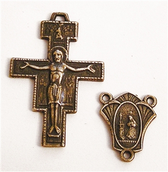 San Damiano Rosary Parts - Vintage and antique rosary components in sterling silver and bronze, for your rosary beads and faith jewelry. Create magnificent rosaries, your favorite chaplets, key chains, and Catholic gifts such as rosary necklaces, bracelet