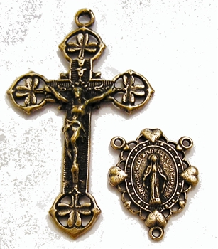Shamrock Rosary Parts - Vintage and antique rosary components in sterling silver and bronze, for your rosary beads and faith jewelry. Create magnificent rosaries, your favorite chaplets, key chains, and Catholic gifts such as rosary necklaces, bracelets,