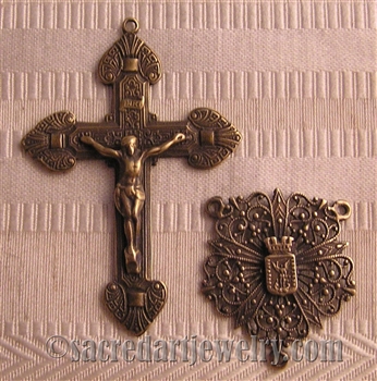Saint Michael Rosary Parts- Vintage and antique rosary components in sterling silver and bronze, for your rosary beads and faith jewelry. Create magnificent rosaries, your favorite chaplets, key chains, and Catholic gifts.
