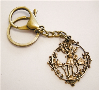 Saint Michael Key Chain - Catholic keychain with vintage bronze medallion, brass key ring and lobster clasp. Collection of religious key chains with handmade medals and Christian cross for men and women.