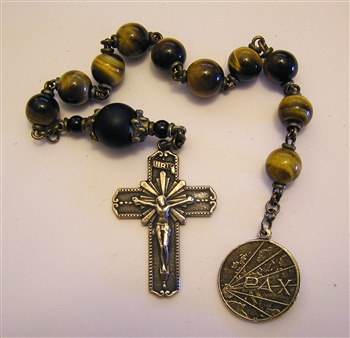 Fatima World Peace Pocket Rosary Chaplet in Bronze
