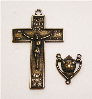 Delicate Two Sided Crucifix & Center Rosary Parts Set