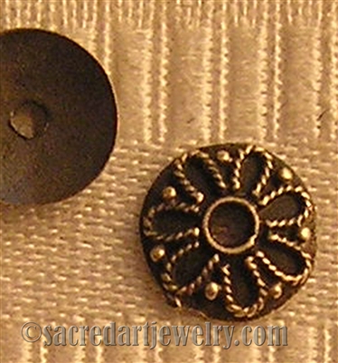 Slightly Domed Flower Bead Cap 7mm