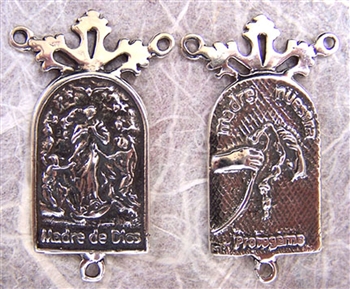 Untier of Knots Rosary Center 1 1/2" - Catholic religious rosary parts in authentic antique and vintage styles with amazing detail. Huge collection of crucifixes, rosary centers, and heirloom saint and holy medals handmade in sterling silver and bronze.