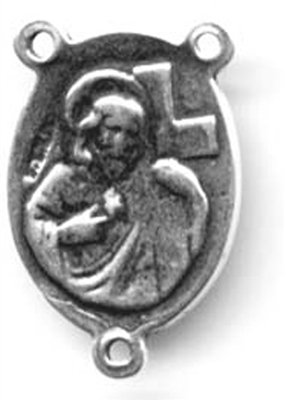 Jesus with Cross Rosary Center 3/4"