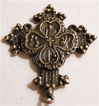 Coptic Rosary Center 1 3/8" - Catholic rosary parts in authentic antique and vintage styles with amazing detail. Large collection of heirloom rosary centerpieces, crosses, crucifixes and medals made by hand in true bronze and sterling silver.