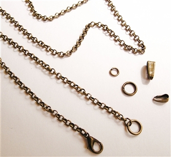 24 Inch Rollo (Rolo) Chain Necklace - Antique Bronze Chain - Antique Bronze Chain - You will find the bronze chain length you are looking for in our collection of antique bronze necklace chains, available in custom sizes at Sacred Art Jewelry.