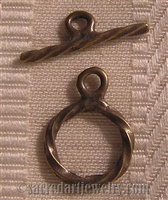 Ring and Bar Clasp 3/4" - Around two dozen jewelry clasp styles. Toggle clasps, fish hook clasps, ring clasps and more for your bracelet and necklace designs. Handmade vintage originals cast in sterling silver and bronze.