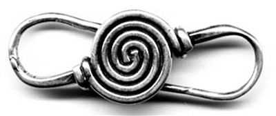 Clasp, Flat Coil 5/8" - Around two dozen jewelry clasp styles. Toggle clasps, fish hook clasps, ring clasps and more for your bracelet and necklace designs. Handmade vintage originals cast in sterling silver and bronze.