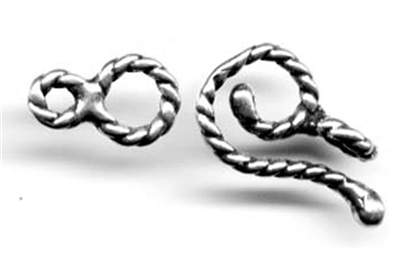 Small Hook and Eye Clasp 5/8" - Around two dozen jewelry clasp styles. Toggle clasps, fish hook clasps, ring clasps and more for your bracelet and necklace designs. Handmade vintage originals cast in sterling silver and bronze.