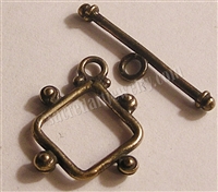 Toggle Clasp, Diamond 3/4" - Around two dozen jewelry clasp styles. Toggle clasps, fish hook clasps, ring clasps and more for your bracelet and necklace designs. Handmade vintage originals cast in sterling silver and bronze.