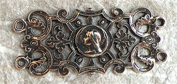 Mary Profile with Shamrock Filigree Bracelet Link Connector