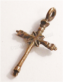 Small Childs Cross 1" - Catholic crosses and crucifixes in authentic antique and vintage styles with amazing detail. Large collection of crucifixes, centerpieces, and heirloom medals made by hand in California, US. Available in true bronze and .925 sterli