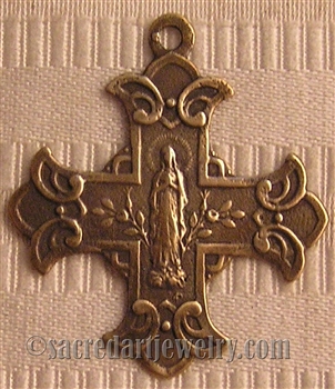 Scapular Cross Medal 1 1/2"- Catholic cross pendants and crucifixes in authentic antique and vintage styles with amazing detail. Large collection of crucifixes, centerpieces, and heirloom medals made by hand in California, US.
