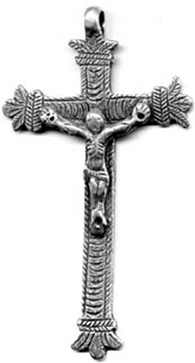 Colonial Spanish Pectoral Crucifix 3 3/4"