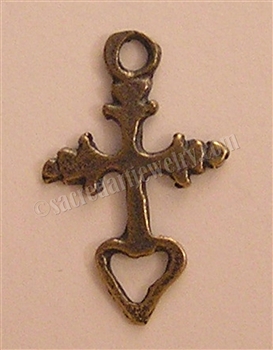 Tiny Cross with Heart 1" - Catholic religious medals and cross necklaces and in authentic antique and vintage styles with amazing detail. Big collection of crosses, medals and a variety of chains to create your custom look.