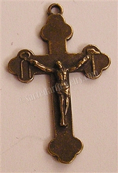 Tools of Passion Crucifix 1 1/2" - Catholic cross pendants and rosary crucifixes in authentic antique and vintage styles with amazing detail. Large collection of crucifixes, centerpieces, and heirloom medals made by hand in California, US.