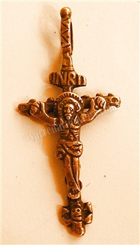 Child Crucifix 2" - Religious crosses, Catholic crucifixes, rosary parts in authentic antique and vintage styles with amazing detail. Large collection of crucifixes, centerpieces, and heirloom medals made by hand in California, US.