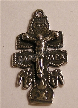 Caravaca Crucifix 1" - Religious crosses, Catholic crucifixes, rosary parts in authentic antique and vintage styles with amazing detail. Large collection of crucifixes, centerpieces, and heirloom medals made by hand in California, US. Available in true b