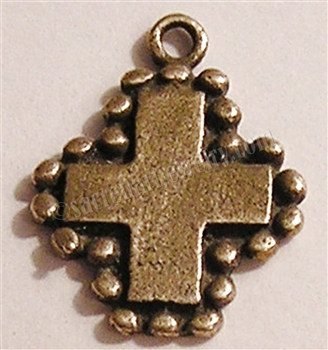 Small Cross Granulated 1"- Catholic religious medals and cross necklaces and in authentic antique and vintage styles with amazing detail. Big collection of crosses, medals and a variety of chains to create your custom look. In sterling silver or bronze.