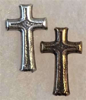 Small Bead Cross 5/8" - Catholic cross pendants and crucifixes in authentic antique and vintage styles with amazing detail. Large collection of crucifixes, centerpieces, and heirloom medals made by hand in California, US.
