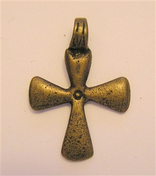 African Cross Pendant 1 3/8" - Catholic religious medals in authentic antique and vintage styles with amazing detail. Large collection of heirloom pieces made by hand in California, US. Available in true bronze and sterling silver.