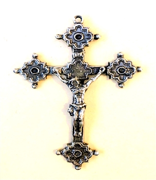 Gothic Crucifix 2 1/4" - Large Antique or Vintage Crucifix in Sterling Silver or Bronze