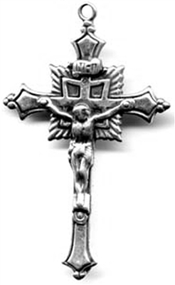 Small Crucifix 1 3/4" Great size to wear as necklace pendant for men and women - Catholic religious medals in authentic antique and vintage styles with amazing detail. Large collection of heirloom pieces made by hand in bronze and sterling silver 925.