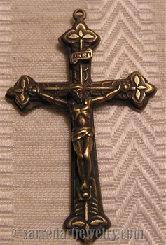 Three Leaves Italy Crucifix 2"