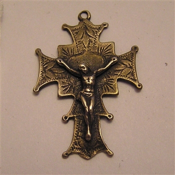 Philippines Crucifix 1 1/2" - Catholic Christian rosary parts in authentic antique and vintage styles with amazing detail. Large collection of crucifixes, centerpieces, and heirloom medals made by hand in true bronze and .925 sterling silver.