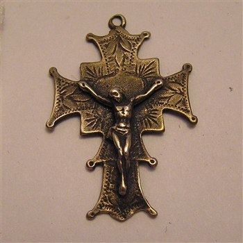 Philippines Crucifix 1 1/2" - Catholic Christian rosary parts in authentic antique and vintage styles with amazing detail. Large collection of crucifixes, centerpieces, and heirloom medals made by hand in true bronze and .925 sterling silver.