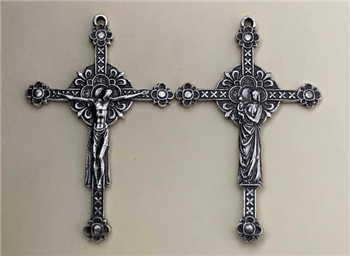 Renaissance Crucifix 3" - Catholic religious medals in authentic antique and vintage styles with amazing detail. Large collection of heirloom pieces made by hand in California, US. Available in true bronze and sterling silver.