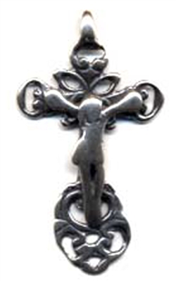 Latin America Crucifix 1 7/8" - Catholic religious medals in authentic antique and vintage styles with amazing detail. Large collection of heirloom pieces made by hand in California, US. Available in true bronze and sterling silver.