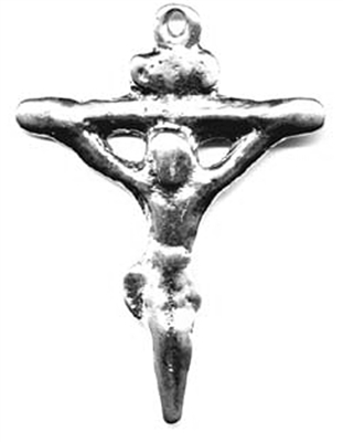 Antiquity Crucifix 2 1/4" - Catholic religious medals in authentic antique and vintage styles with amazing detail. Large collection of heirloom pieces made by hand in California, US. Available in true bronze and sterling silver.