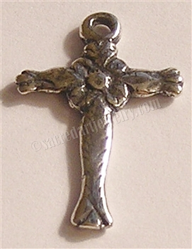 Colonial Spain Cross 1 3/8" - Catholic religious medals in authentic antique and vintage styles with amazing detail. Large collection of heirloom pieces made by hand in California, US. Available in true bronze and sterling silver.