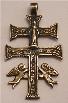 Caravaca Cross 2 1/4" - Catholic  pendants and religious rosary parts in authentic antique and vintage styles with amazing detail. Large collection of crucifixes, centerpieces, and heirloom medals made by hand in true bronze and .925 sterling silver.