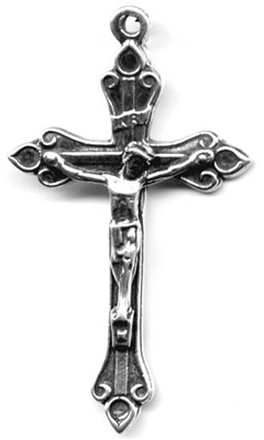 Small Crucifix 1 3/4" - Catholic religious rosary parts in authentic antique and vintage styles with amazing detail. Large collection of crucifixes, centerpieces, and heirloom medals made by hand in true bronze and .925 sterling silver.