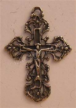 Filigree Crucifix 1 1/2" - Catholic religious medals and cross necklaces and in authentic antique and vintage styles with amazing detail. Big collection of crosses, medals and a variety of chains in sterling silver and bronze.
